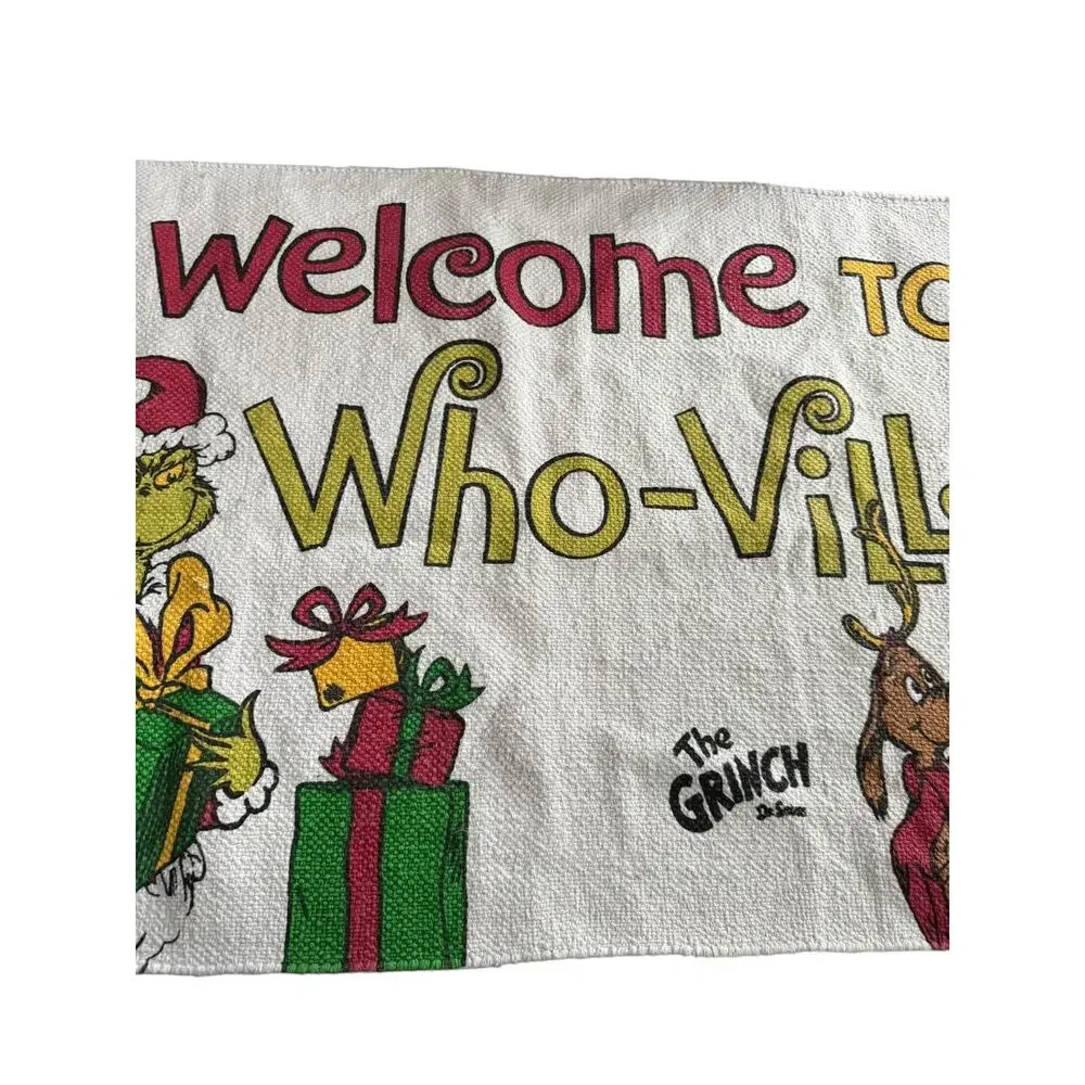 The Grinch Welcome To Who-Ville Indoor Mat Rug‎ Holiday Christmas Tree Decor Max